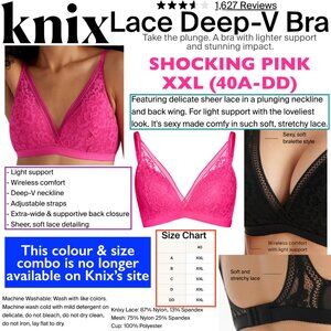 Knix Deep-V Bra - XXL shocking pink